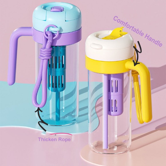 900ml 30oz Plastic Tumbler with Handle Straw Handgrip Two Drinking Way BPA FREE Water Bottles