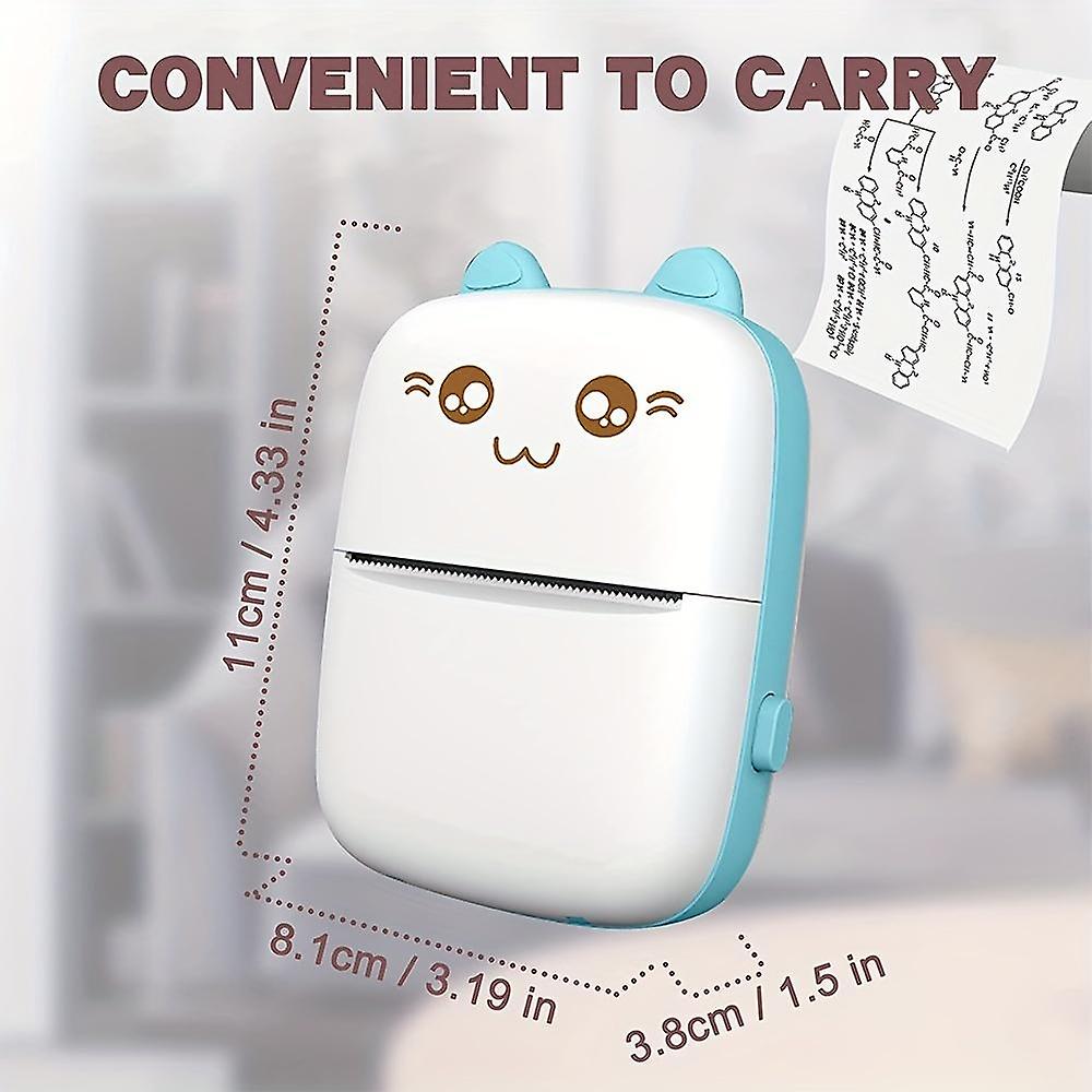 Rechargeable Thermal Mini Printer Cute Photo Label Students Wireless Bluetooth Pocket Pictures Printer