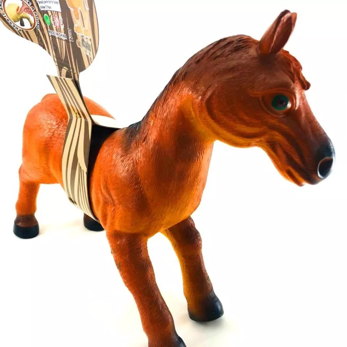 Soft Rubber Farm Horse Elephant Lion Unbreakable Action Figure Toy Set With Sound Collatable Toy