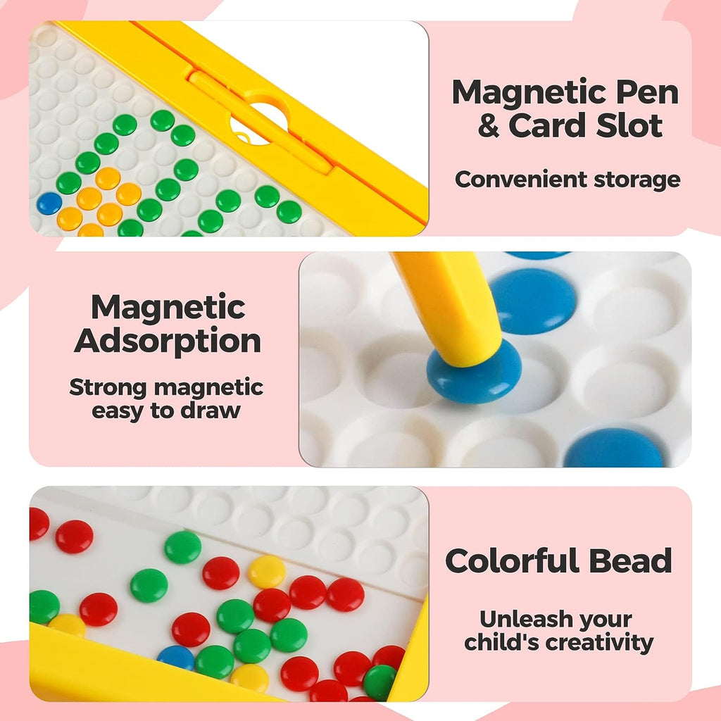 Magnetic Drawing Board Toy for Kids Educational Puzzle Toy-Doodle Board with Magnetic Beads - size 9 x 7.5 Inch
