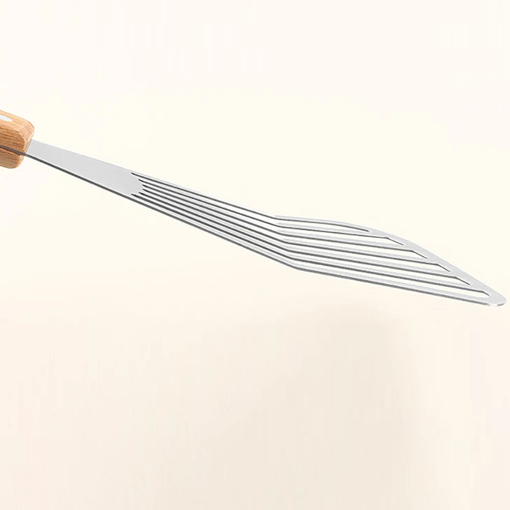 1PC Stainless Steel Frying Paddle with Wooden Handle 1 Piece