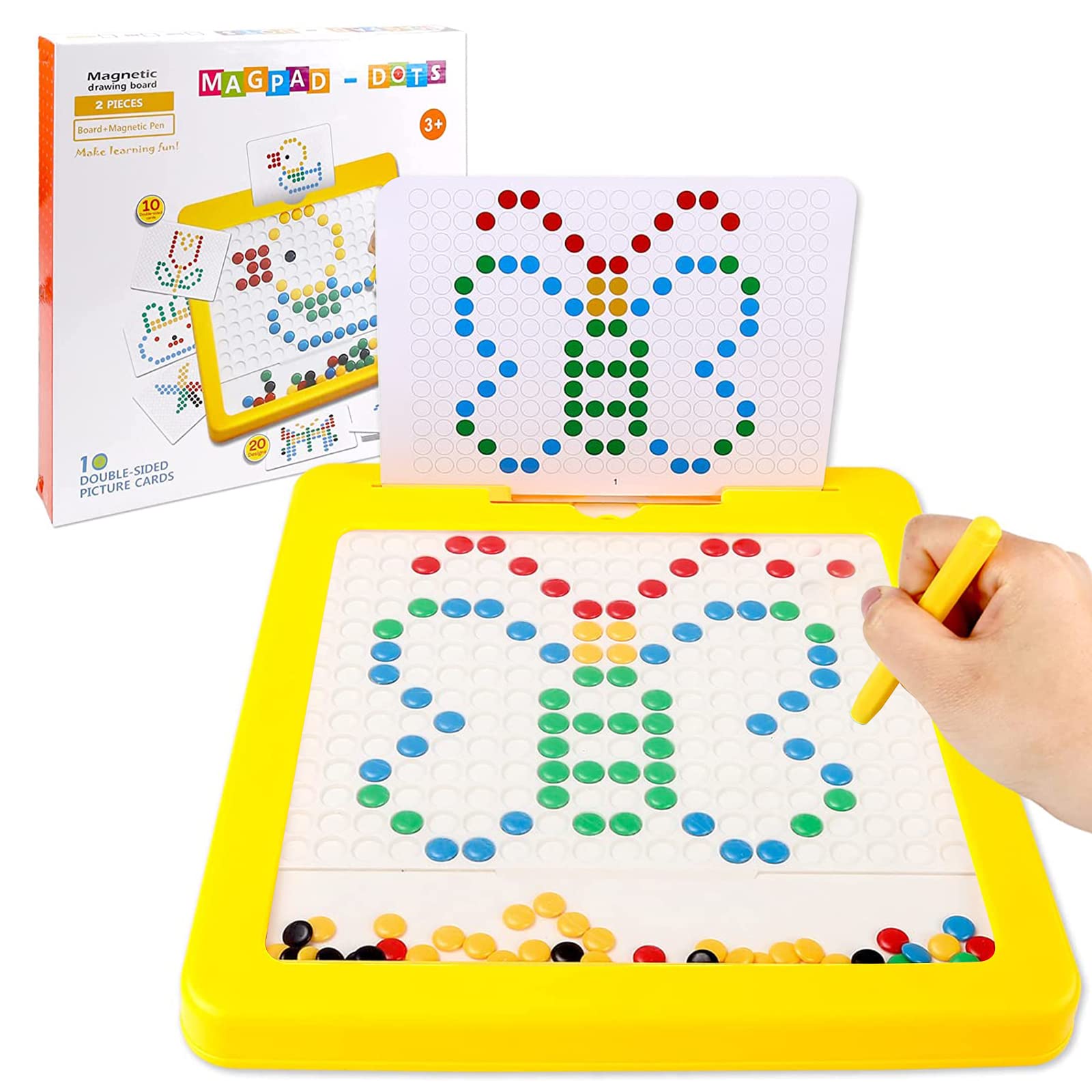 Magnetic Drawing Board Toy for Kids Educational Puzzle Toy-Doodle Board with Magnetic Beads - size 9 x 7.5 Inch
