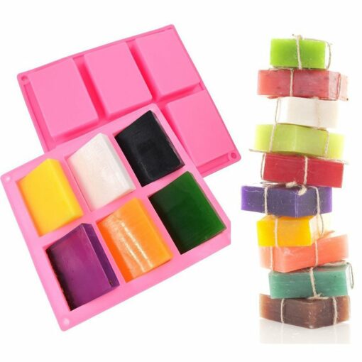 6 Cavity Plain Rectangle Craft Soap Silicone Mold (100 to 110 gm approx each)