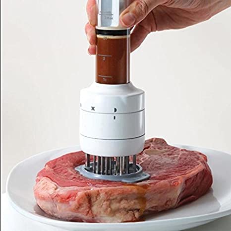 Multifunctional Sauces Injector 2 in 1 Needle Meat Tenderizer Meat Injector
