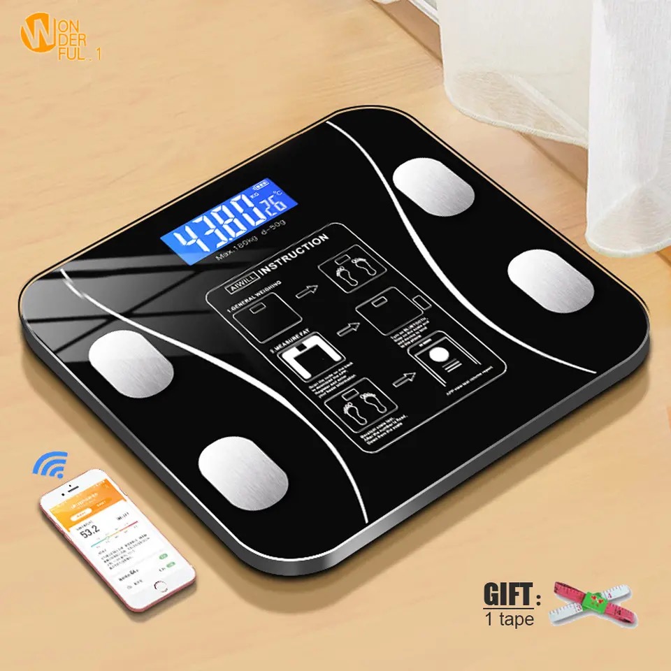 Weight Scale Multi-Functional Human Electronic Scale Home Professional Fat Measurement 180Kg Max Capacity