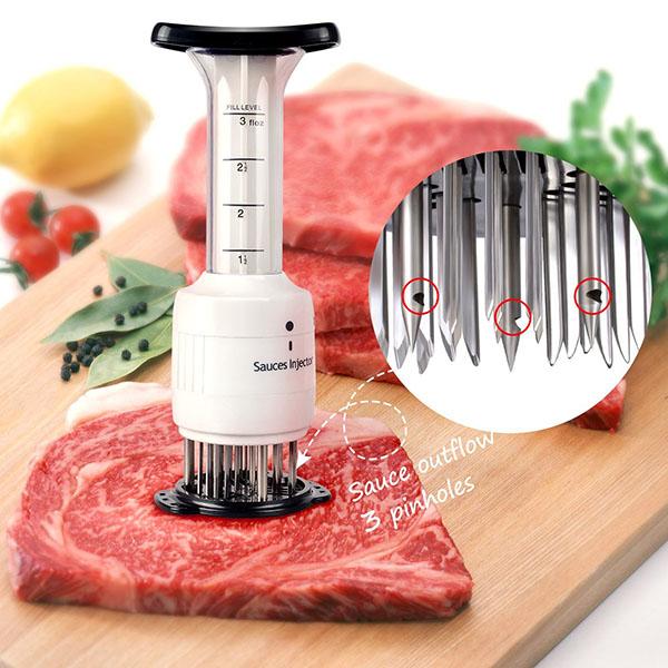 Multifunctional Sauces Injector 2 in 1 Needle Meat Tenderizer Meat Injector