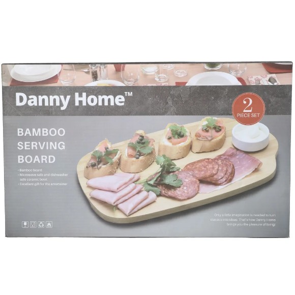 Danny Home Bamboo Board & Bowl Set of 2 Pcs