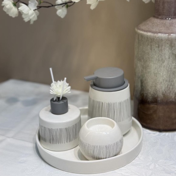4-Piece Bathroom Accessories Set with Tray