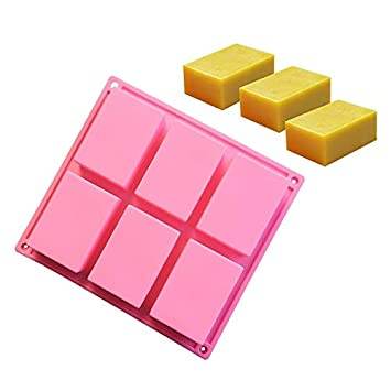 6 Cavity Plain Rectangle Craft Soap Silicone Mold (100 to 110 gm approx each)