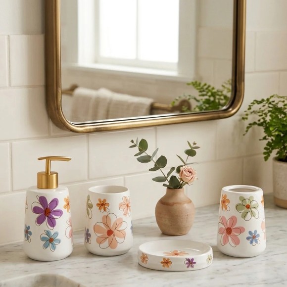 Brilliant Ceramic Bathroom Set 4Pcs