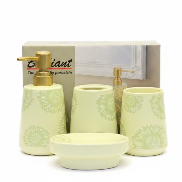 Brilliant Ceramic Bathroom Set L-Green 4Pcs