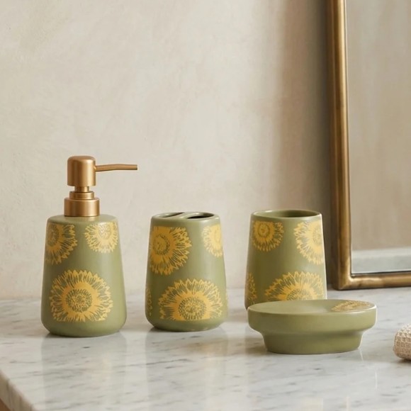 Brilliant Ceramic Bathroom Set D-Green 4Pcs