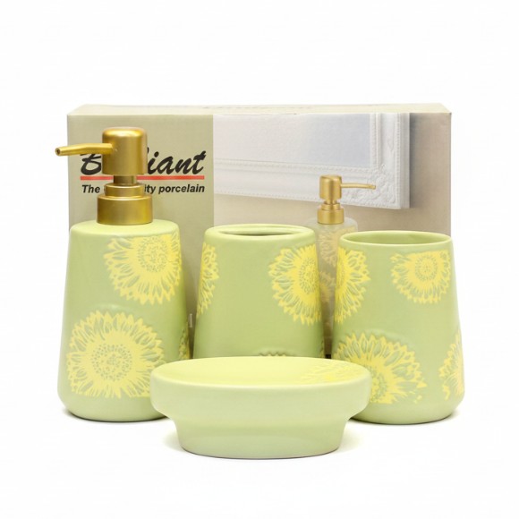 Brilliant Ceramic Bathroom Set D-Green 4Pcs