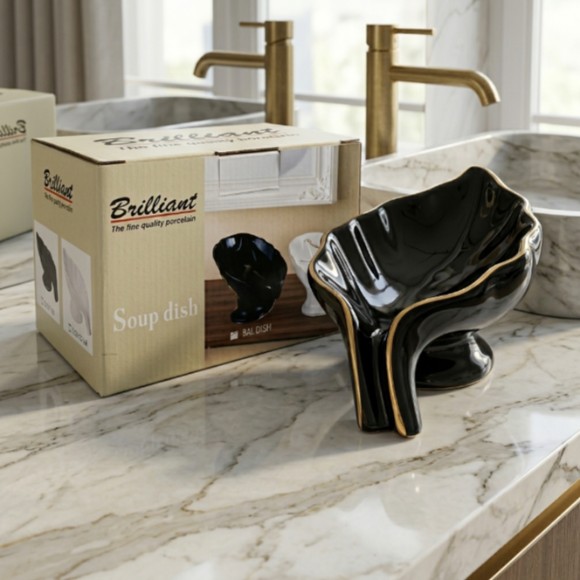 Brilliant Ceramic Leaf Shape Self Draining Soap Dish