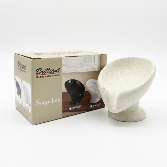 Brilliant Granite Ceramic Leaf Shaped Self Draining Soap Dish