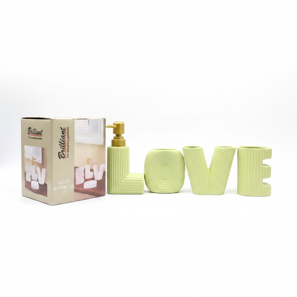 Brilliant Love Ceramic Bathroom Set 4Pcs