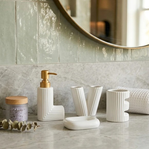 Brilliant Love Ceramic Bathroom Set 4Pcs