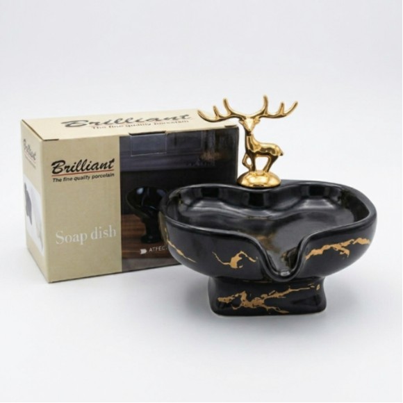 Brilliant Luxurious Soap Dish with Deer Decoration Soap Tray Suitable for Bathrooms