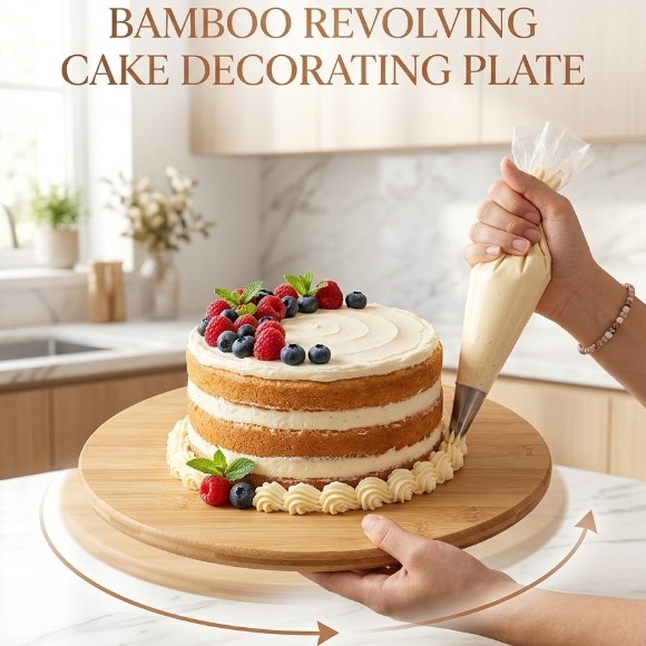 Cake Turn Table Bamboo