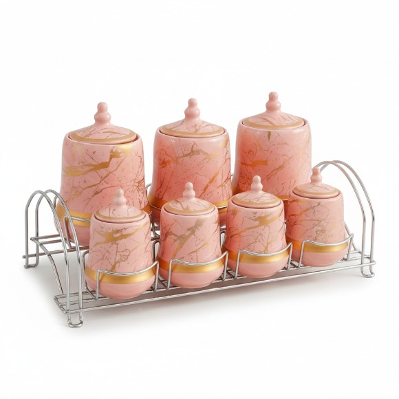 Ceramic 7-Piece Spice Jar Set