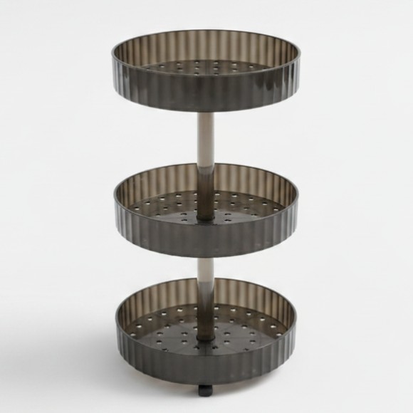 Cosmetic Stand 3 Layer with Metal Rod Revolving