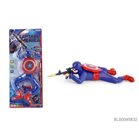 Crawling Action Hero Toy with Light and Sound for Kids Battery-Operated