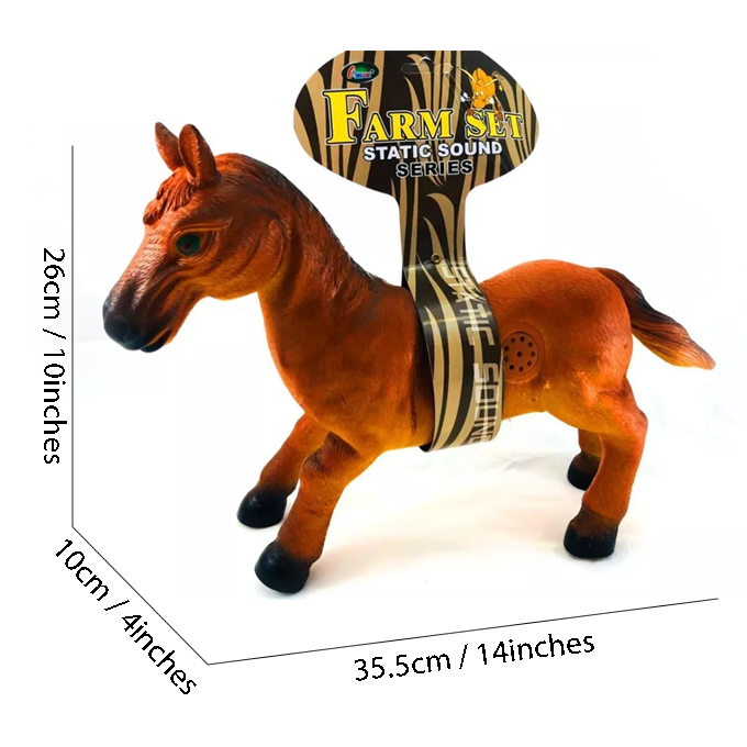 Soft Rubber Farm Horse Elephant Lion Unbreakable Action Figure Toy Set With Sound Collatable Toy
