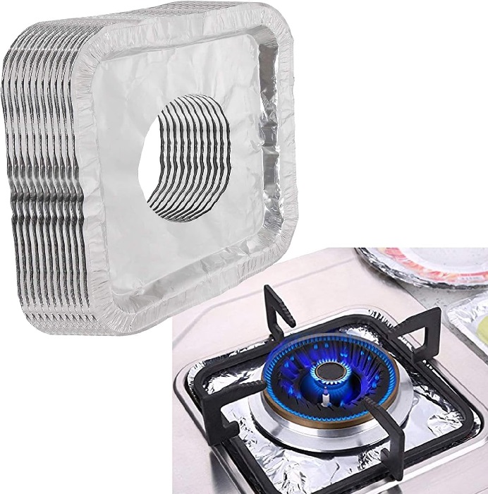 Pack of 10 - Aluminum Foil Gas Stove Burner Covers