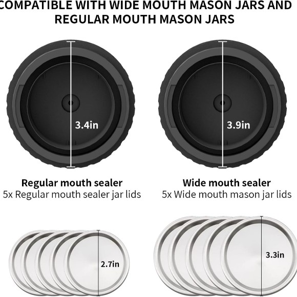 Electric Mason Jar Vacuum Sealer Kit Cordless Automatic Jar Sealer Kit for Food Storage