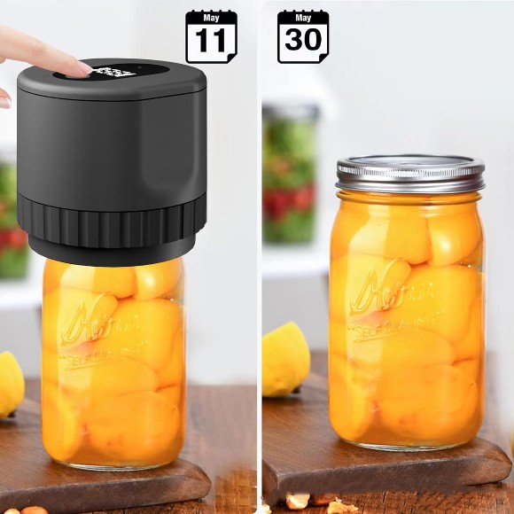 Electric Mason Jar Vacuum Sealer Kit Cordless Automatic Jar Sealer Kit for Food Storage
