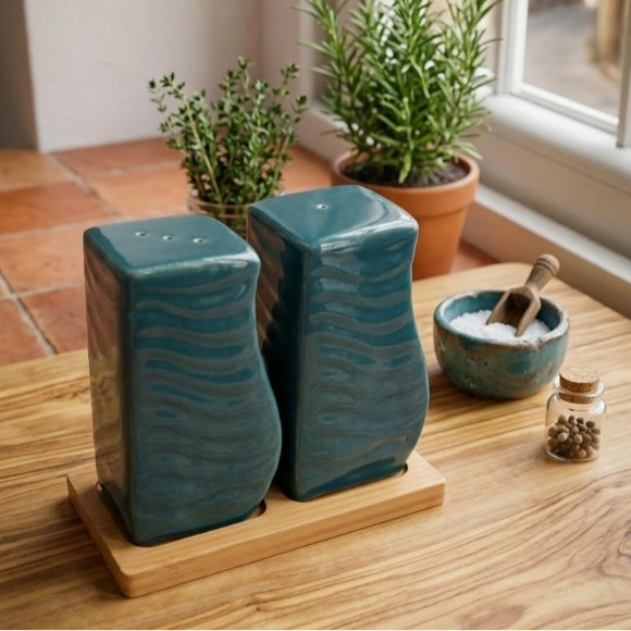 Elegant Ceramic Salt & Pepper Shakers Set