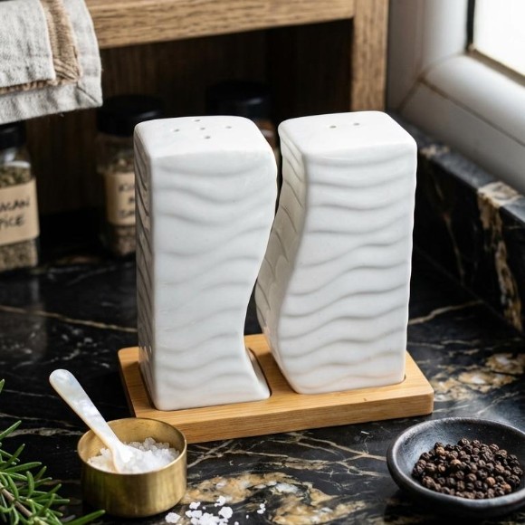 Elegant Ceramic Salt & Pepper Shakers Set