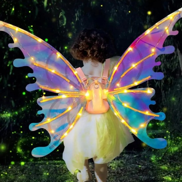 Fairy Butterfly Wings for Girls, Butterfly Wings with Music LED Light
