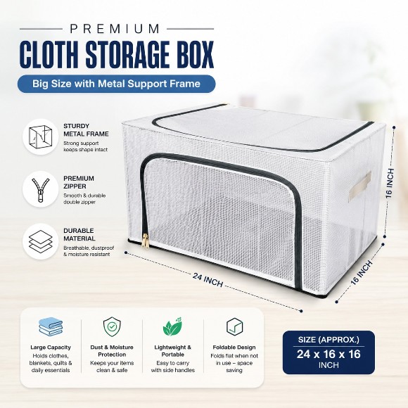 Foldable Transparent Storage Bag - 23 x 16 x 14 Inch