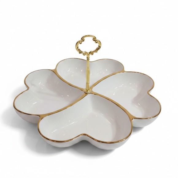 Heart Shape Serving Dishes With Wooden Base