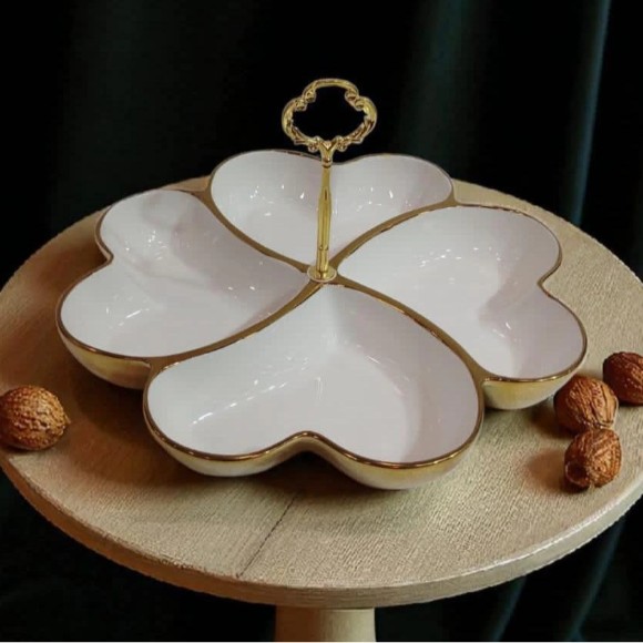 Heart Shape Serving Dishes With Wooden Base
