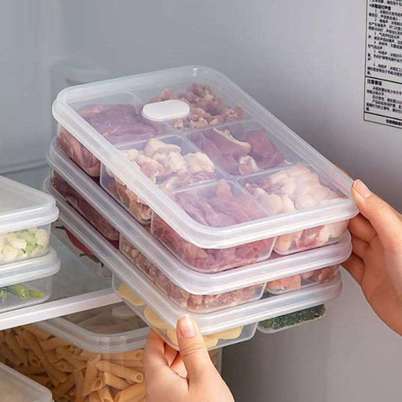 Kitchen Freshness Box with Compartment Organizers Refrigerator Freezer for Meat Onion Ginger Kitchen Tool