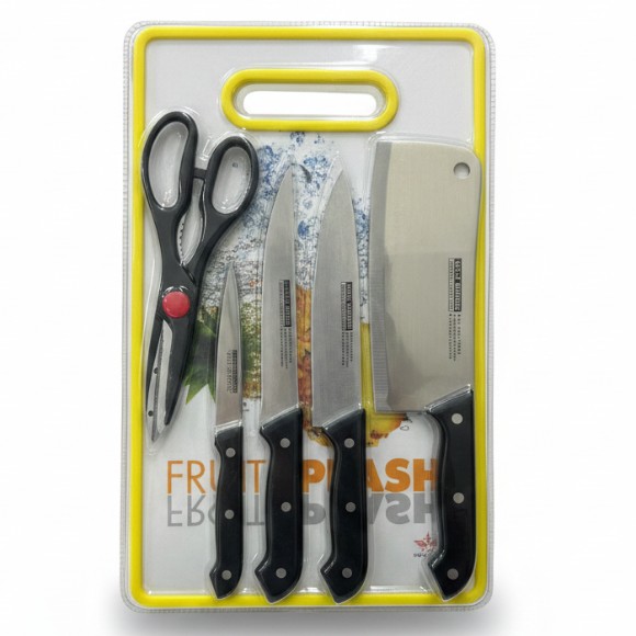 Knife Set with Cutting Board 6Pcs