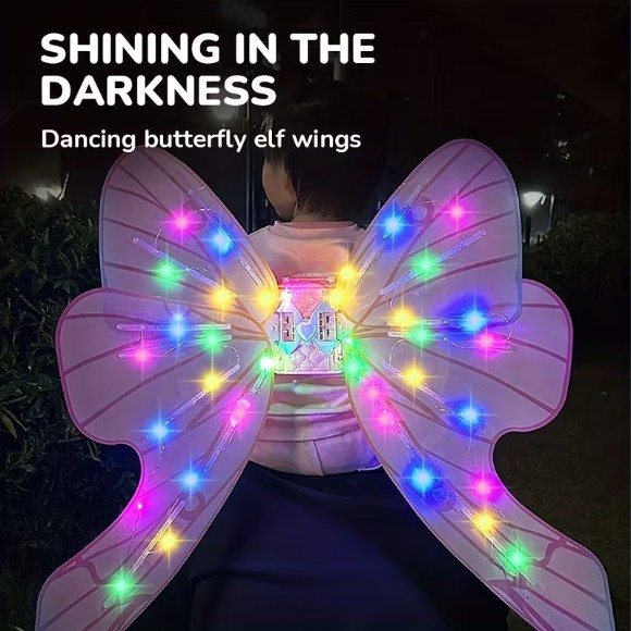 Multi-color Cute Kids Glowing Wings Light-Up Wing Dress-Up Suitable as Childrens Party