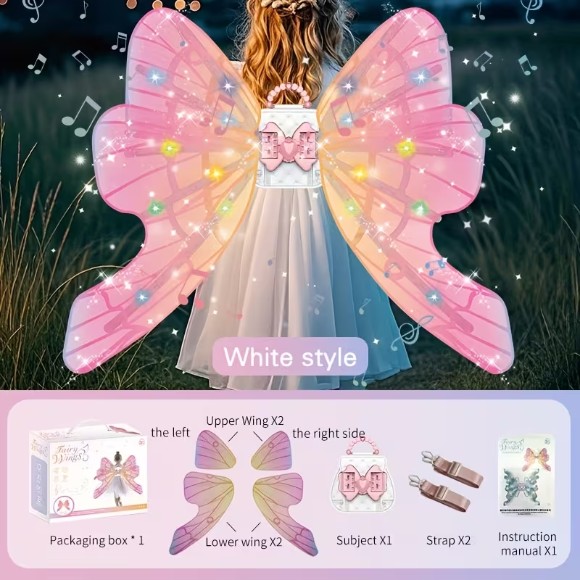 Multi-color Cute Kids Glowing Wings Light-Up Wing Dress-Up Suitable as Childrens Party