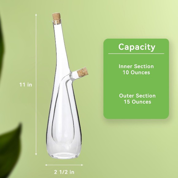 2 in 1 Cruet Oil Bottle Ovee Dual-Chambe