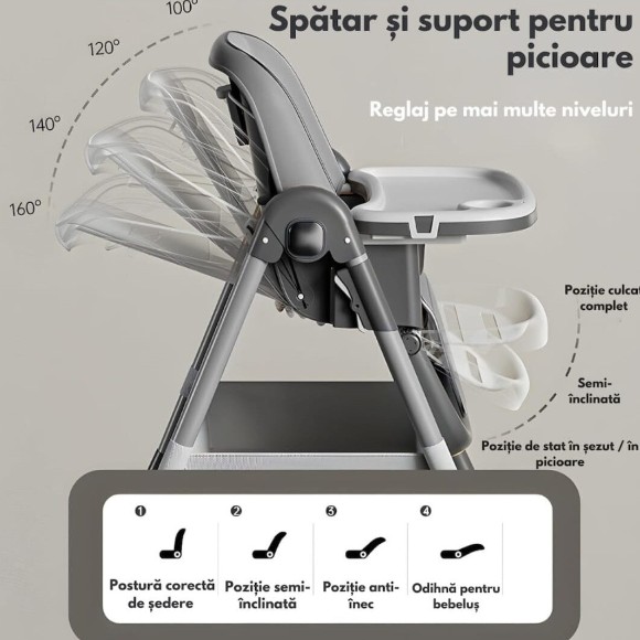 POPYPAPA High Chair with 4 Wheels A65
