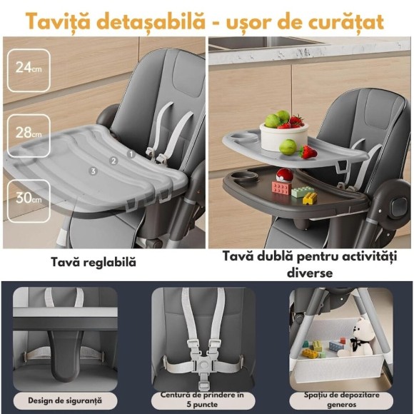 POPYPAPA High Chair with 4 Wheels A65