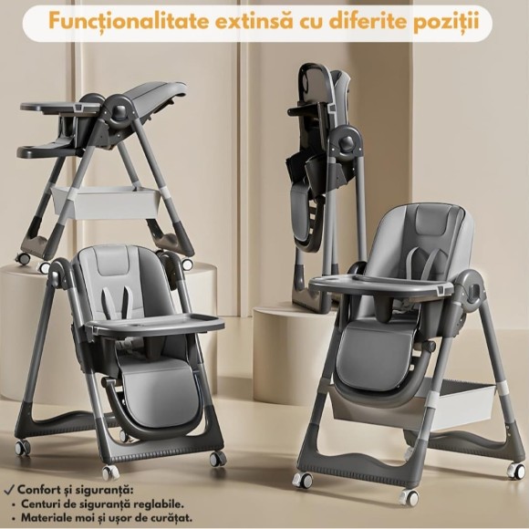 POPYPAPA High Chair with 4 Wheels A65