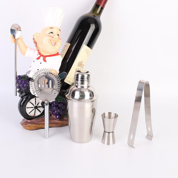 Professional Bartender Set With Bamboo Stand Stainless Steel Bar Tools With Stand Best High Quality New Design