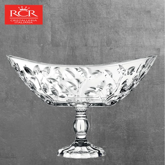 RCR Crystal Laurus Oval Raised Glass Centerpiece - 255950