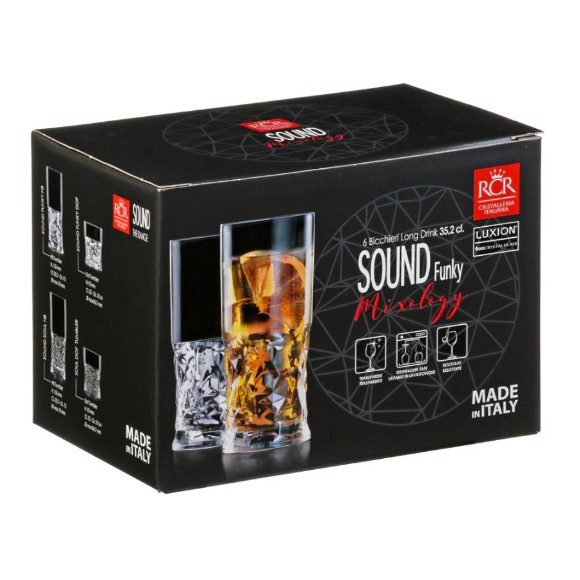 RCR Funky Long Drink Tumbler 350ml Set of 6 - 269820
