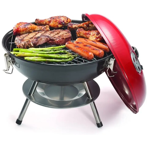 Round Charcoal Barbecue Grill Portable Small Outdoor Barbecue Grill - 36CM