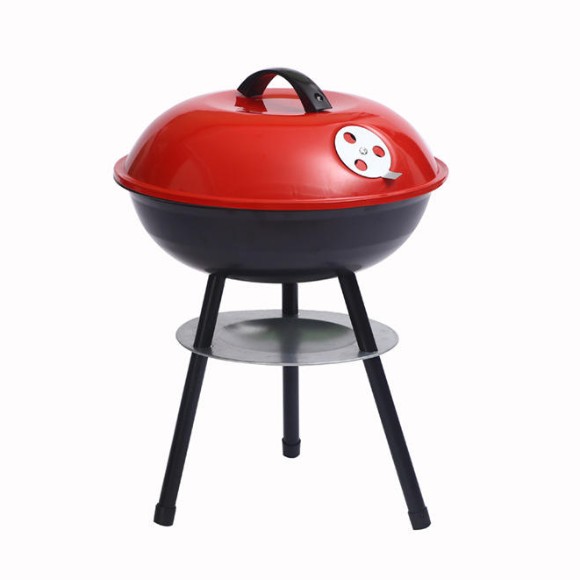 Round Charcoal Barbecue Grill Portable Small Outdoor Barbecue Grill - 36CM