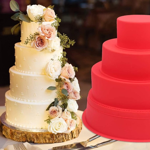 Silicone Cake Mould for Baking Layer Cakes Round Rainbow Cake Wedding 4 6 8 9 Inch Set of 4